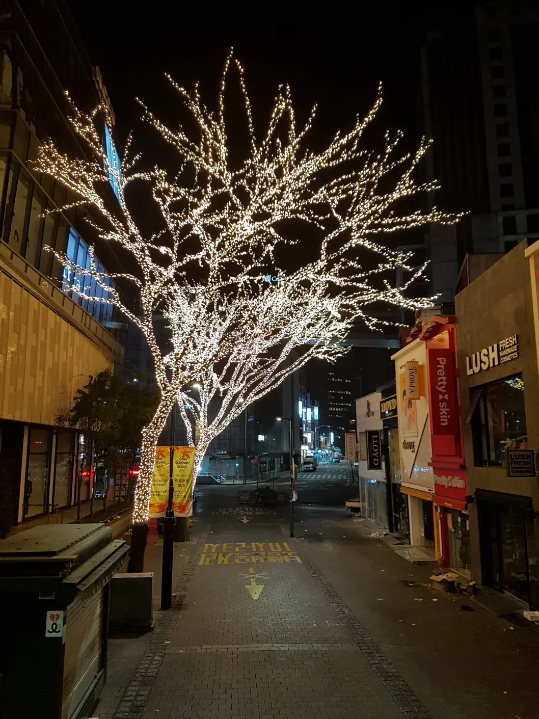 2017 명동 빛축제 — 상점가를 따라 이어진 빛 가로수