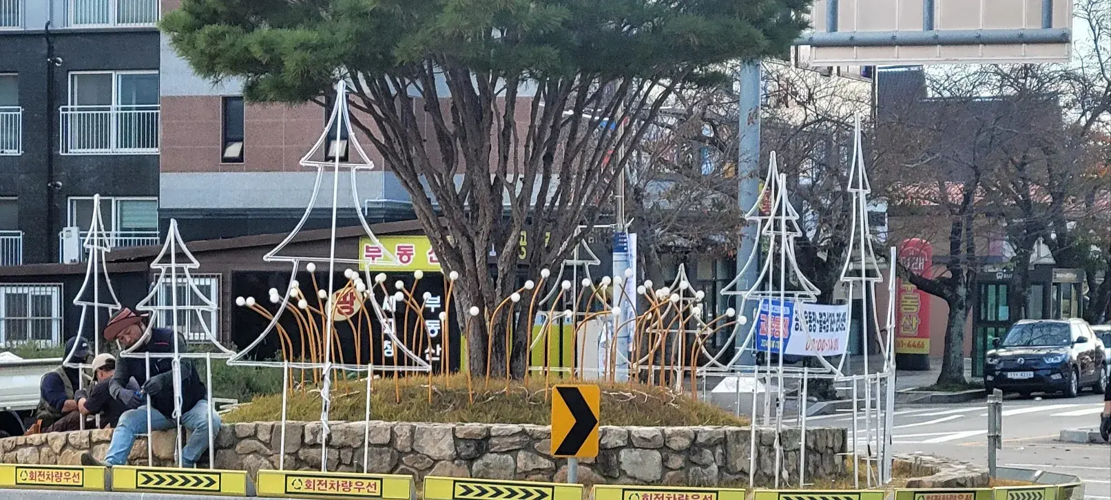 2024 고창군청 — 교차로 화단 트리 조명 프레임 설치