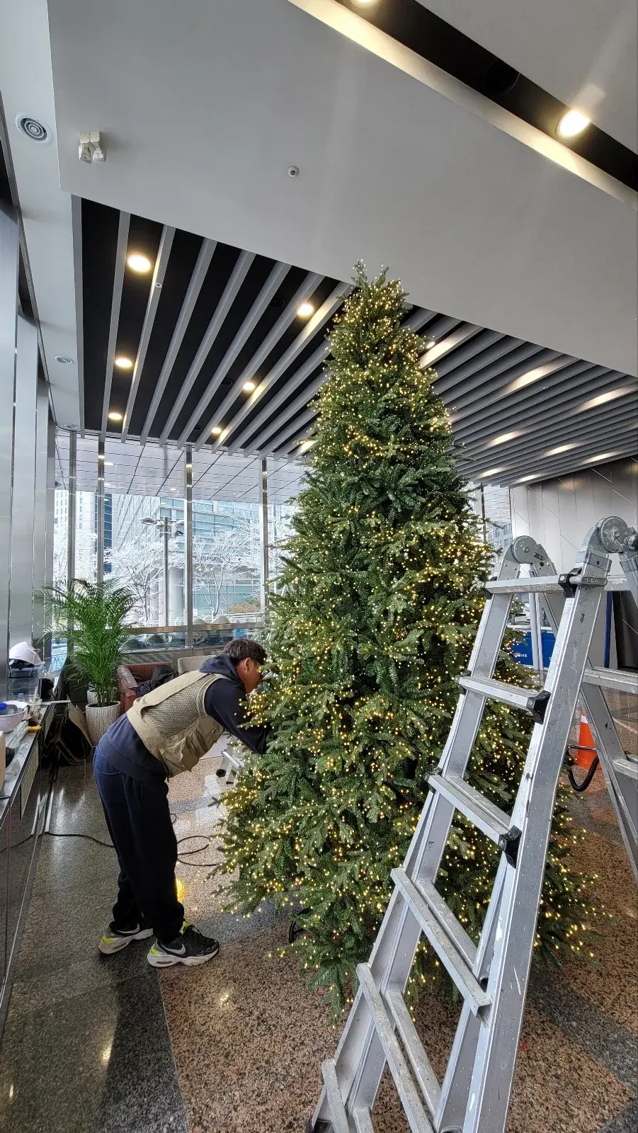 씨티뱅크 본사 3.6M — 트리 장식 작업