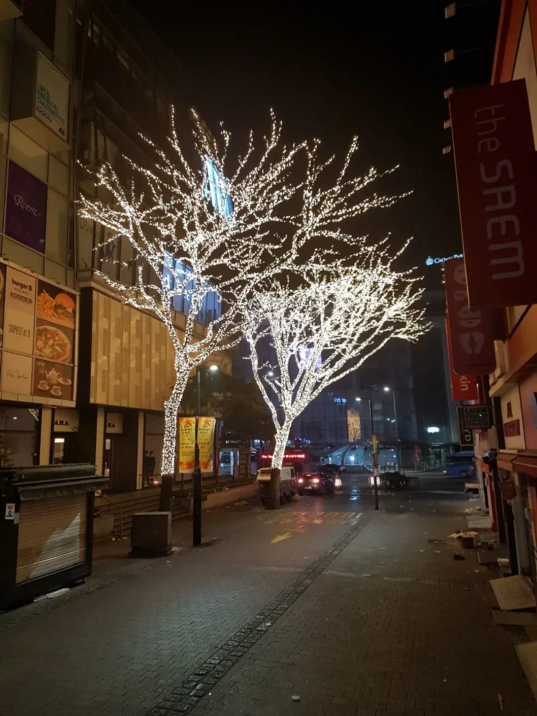 2017 명동 빛축제 — 골목 안쪽까지 이어진 가로수 조명
